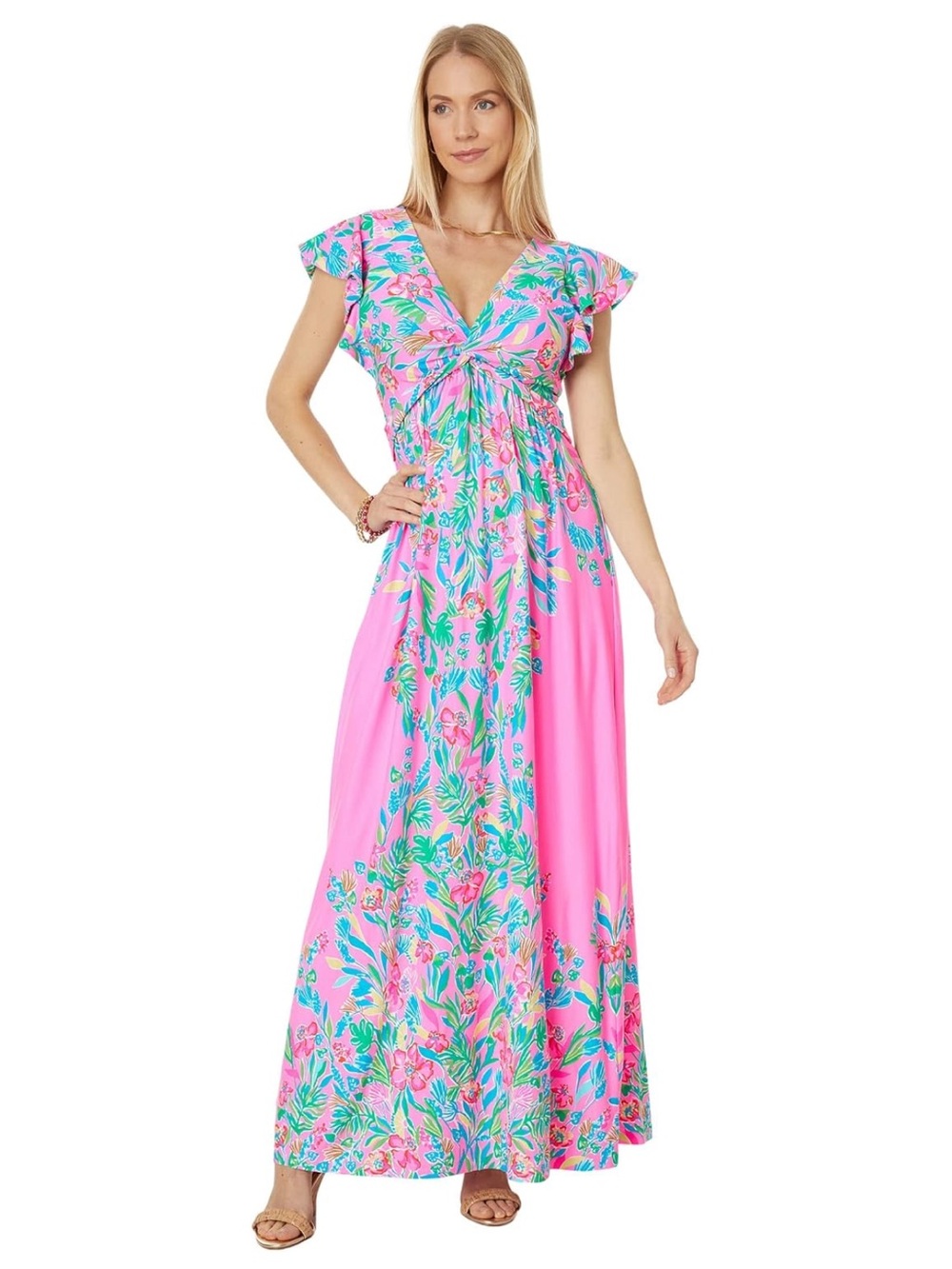 Lilly Pulitzer Verona Flutter Sleeve Maxi Dress
